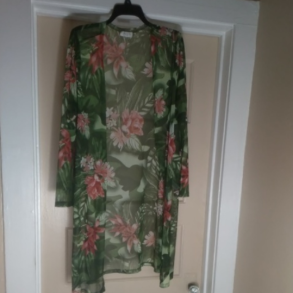 Floral Green Sheer Dress